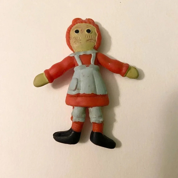 Vintage 1968 Raggedy Ann Doll Mini Rubber  Doll 2.25 Inch Toy Figure Hong Kong - Picture 7 of 11